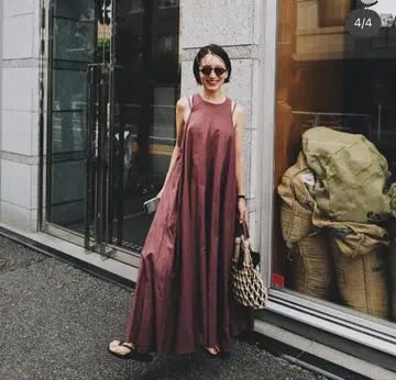 SAYAKADAVIS/사야카데이비스/더블 스트랩 저지 드레스