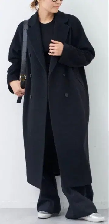 [두지엠 클라세] EVRYDAY I LIKE 롱 더블 코트 블랙