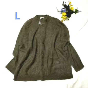 택 포함 새상품 remer 모헤어 혼방 그레이 버튼 가디건