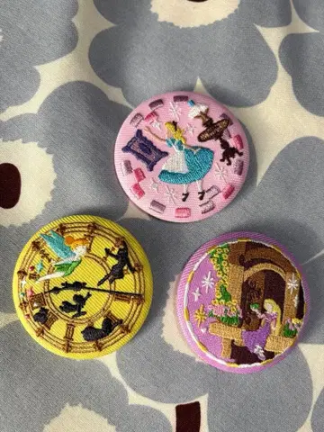 디즈니 자수 캔뱃지 3개 세트