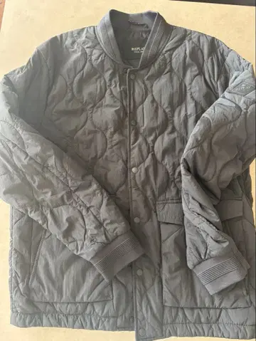 REPLAY 블랙 퀼팅 자켓