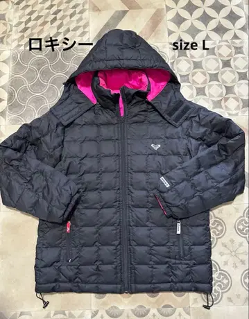 록시 리버서블 다운 자켓 블랙/핑크 사이즈 L 스노우보드