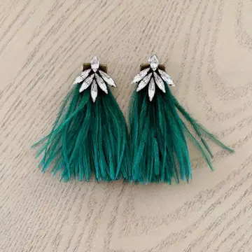 AUDEN 오덴 페더 귀걸이 비쥬 그린