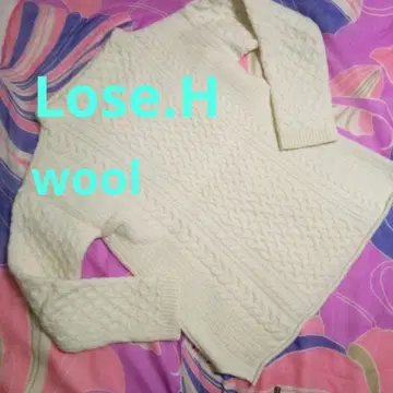 스웨터 울 케이블 짜임 니트 긴팔 Lose.H