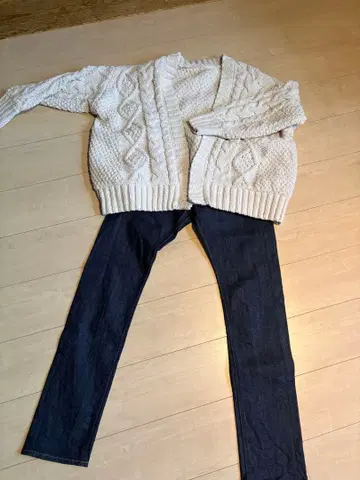 [새상품급] vis 케이블 짜임 가디건, UNIQLOJ 데님 세트 판매