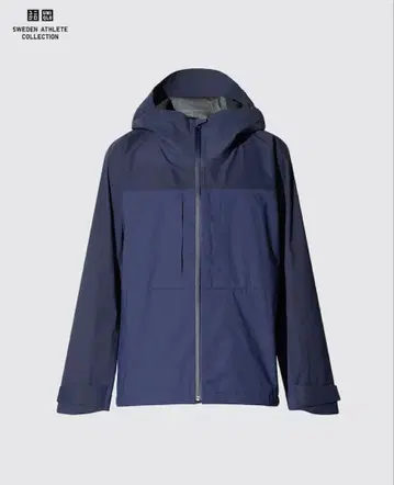 [ 새상품 ] 유니클로 스웨덴 블록 테크 후드티 / 바이컬러 네이비 S