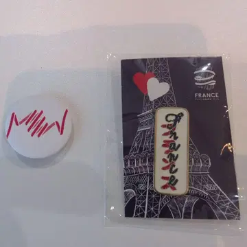 엑스포 프랑스관 핀 배지 캔 배지 2점 엑스포 프랑스 파빌리온 핀 배지
