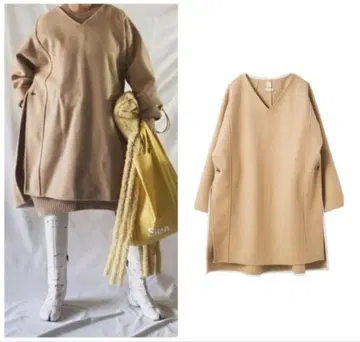 SEA 울 더블 페이스 멜톤 판초