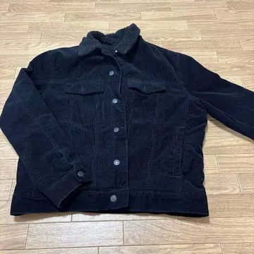 코듀로이 보아 옷깃 자켓 블랙