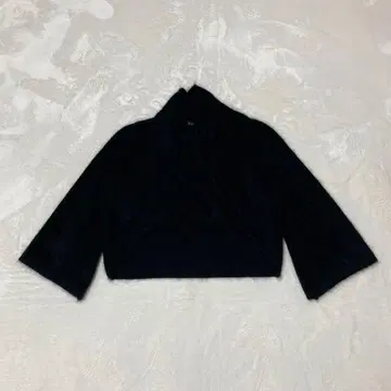 DAMA collection 블랙 퍼 캐시미어 볼레로 플레어 슬리브 M