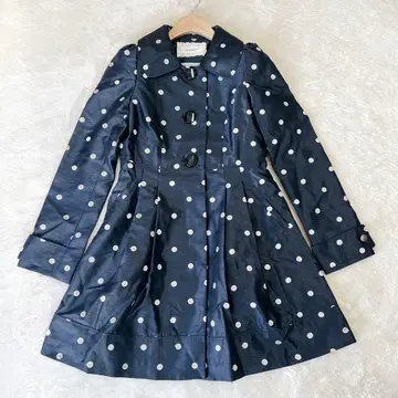 [컨디션 최상] 로이스크레용 트렌치코트 도트 벨트 포함 리본 일본제 M