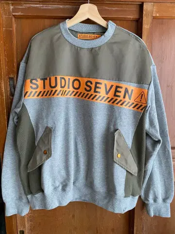 STUDIO SEVEN 맨투맨 트레이닝복 그레이/올리브