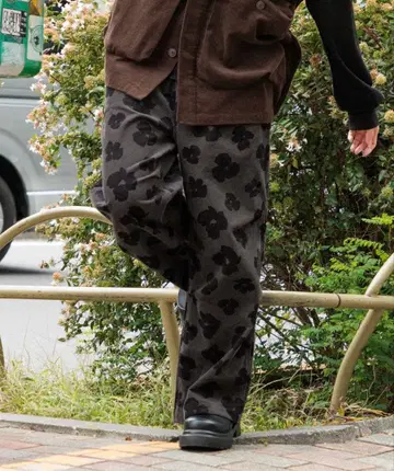 프린트 코듀로이 팬츠