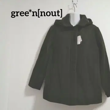 ky267 [새상품급] 그린 노트 후드 부착 코트 13호 카키 계열