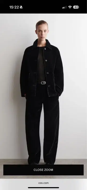 cos 데님 배럴 레그 팬츠 블랙