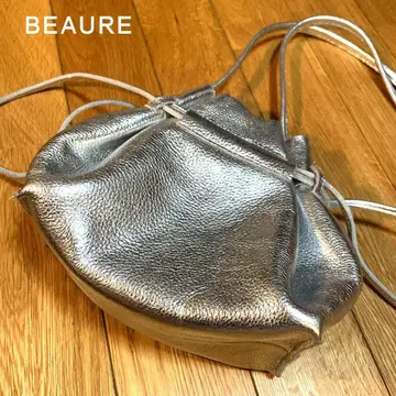 BEAURE* [ 천연 가죽 ] 복조리 숄더백*실버