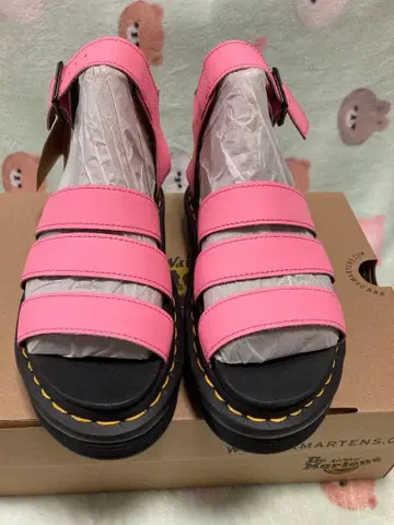 닥터 마틴 핑크 샌들 통굽