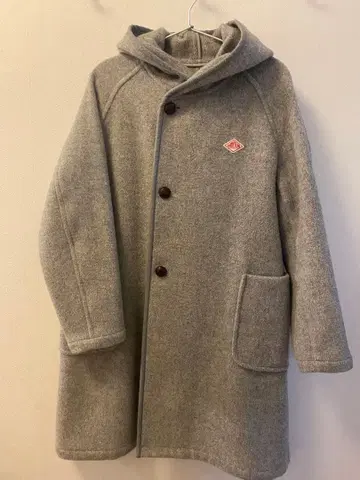 단톤 울 모사 후드 롱 코트 36 헤더 그레이