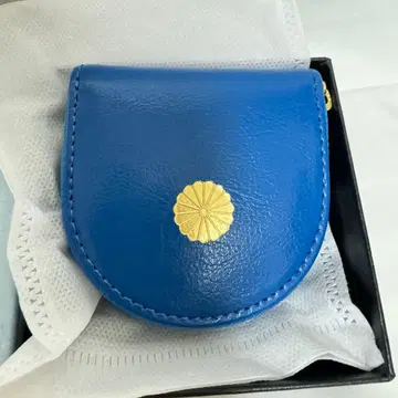 황궁 지갑 동전 지갑 파랑 국화 문양 코인 케이스 블루