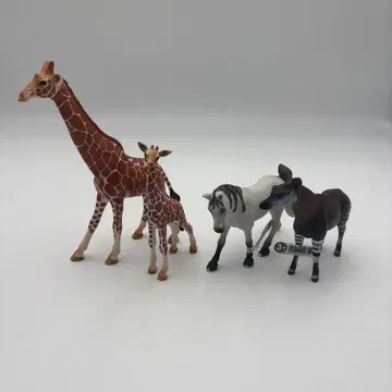 동물 피규어 기린 등 슐라이히 4체 (j
