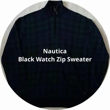 Nautica 블랙 워치 집 스웨터