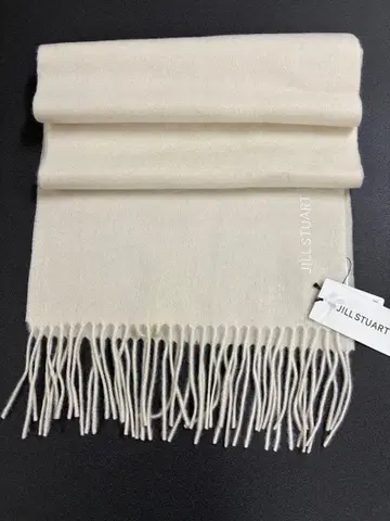 질 스튜어트 머플러 캐시미어 머플러 100% 무지 로고 자수 입