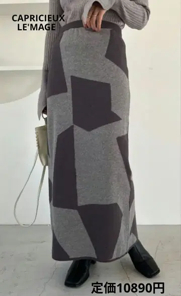 카프리슈 레마쥬 패턴 니트 스커트