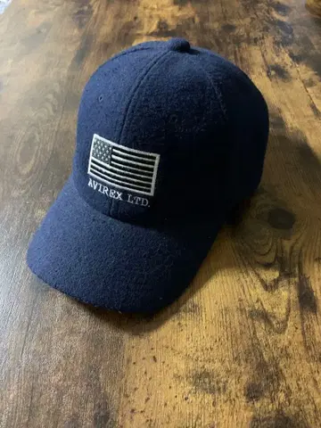 AVIREX 네이비 캡 미국 국기 자수