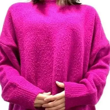 퍼플 보라색 플레인 무지 니트 스웨터 올드 구제 의류