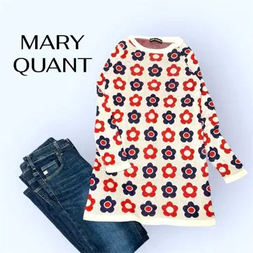 새상품급 마리콴트 데이지 자카드 올 패턴 튜닉 니트 긴팔