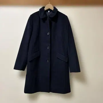 무인양품 울 코트 롱 코트 네이비