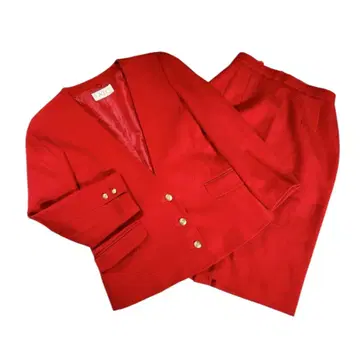 레트로 버블 수트 셋업 자켓 스커트 골드 버튼 사이즈 L