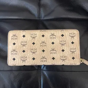 MCM 로고 프린트 장지갑 베이지