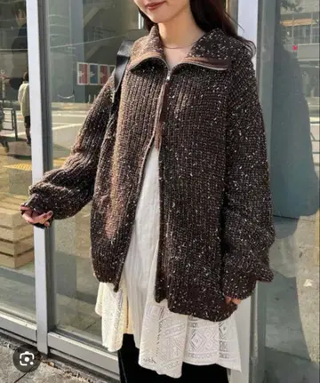 Kastane 더블 지퍼 MIX 하이넥 ZIP 니트