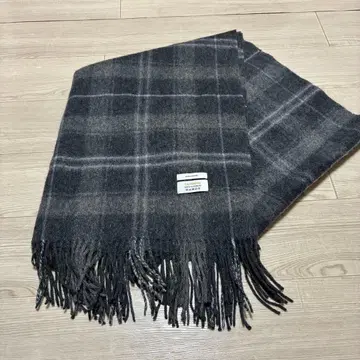 캐시미어 100% 저널 스탠다드 대형 스톨 그레이 체크