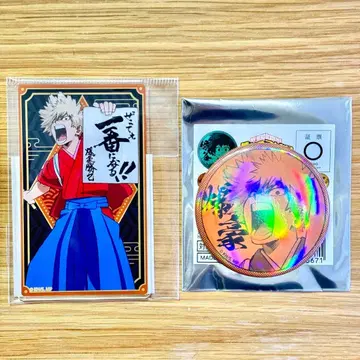 바쿠고 카츠키 점페스 캔뱃지 아크릴 카드 서예ver.