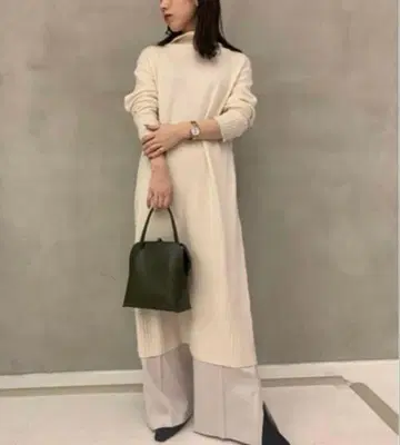 프레이 아이디 울 캐시미어 니트 원피스 하이넥 터틀넥