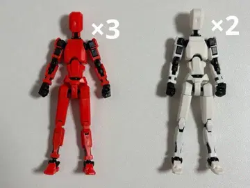 전투 피규어 조립 완료 프라모델 화이트 2개 빨간색 3개 2종 5점 세트