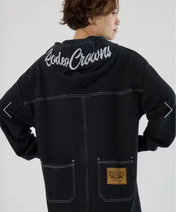 RCS 컬러 스티치 후드티 원피스 블랙