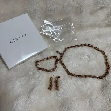 금속 알레르기 방지 KIKIYA 핑크 골드 체인 액세서리 세트