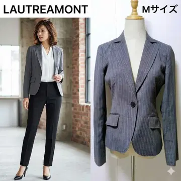 로트레아몽 테일러드 자켓 스트라이프 그레이 오피스 수트 새상품급
