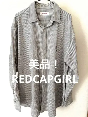 새상품급! RED CAP GIRL 스트라이프 긴팔 셔츠