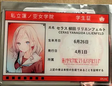 하스노소라 학생증 세라스