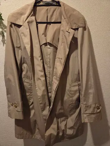 베이지 스텐카라 코트 후드 부착