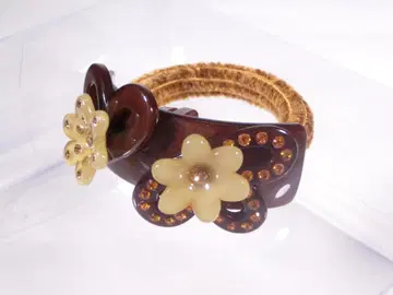 Alexandre 꽃 모티브 브라운 머리끈