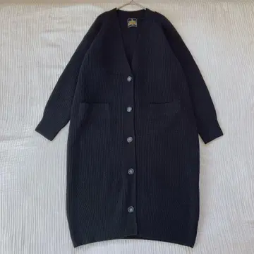 저널 스탠다드 해밀턴 울 100% 롱 가디건 블랙