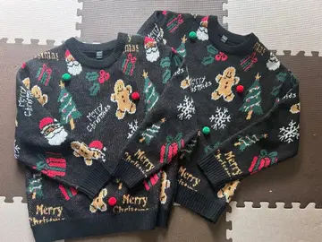 크리스마스 패턴 니트 스웨터 S 사이즈 L 사이즈