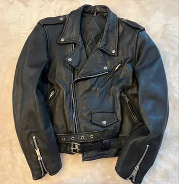 80s 빈티지 가죽 더블 라이더 자켓 구제 의류