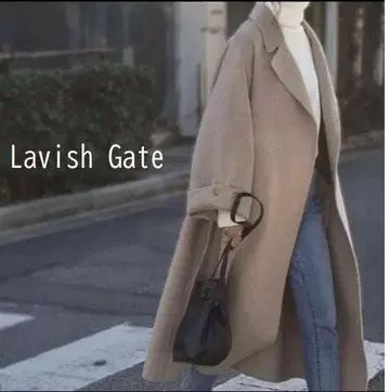 lavishgate 와이드 슬리브 리버 코트 울 가운 롱 코트