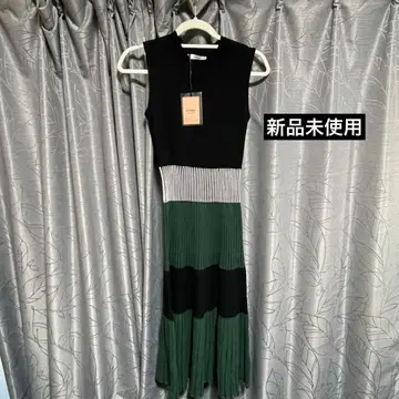 새상품급 eimy istoire 롱 니트 원피스 블랙 그린 슬리브리스